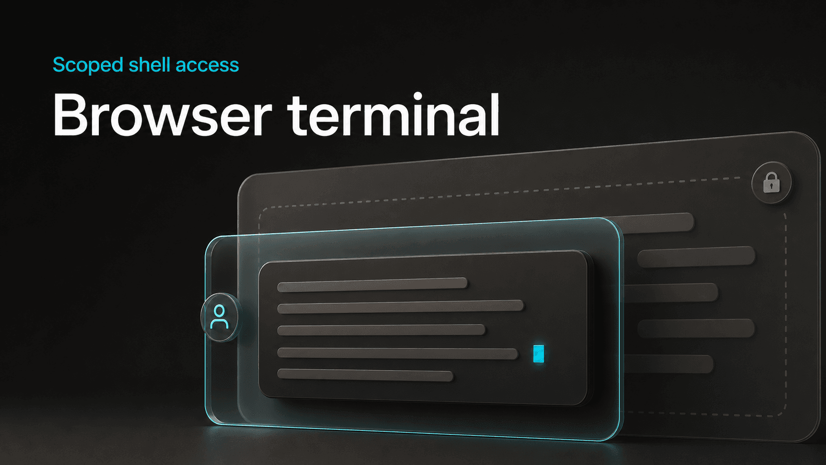 Browser terminal contained inside a scoped hosting account boundary