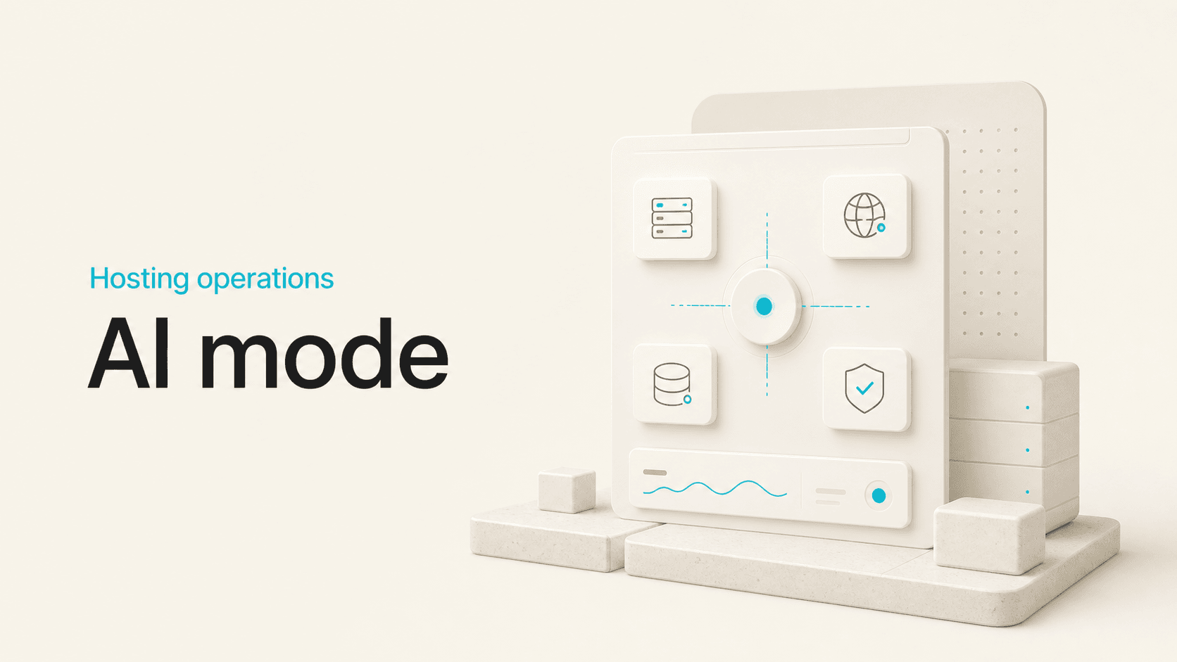 AI hosting operations coordinated across server, DNS, database and security controls